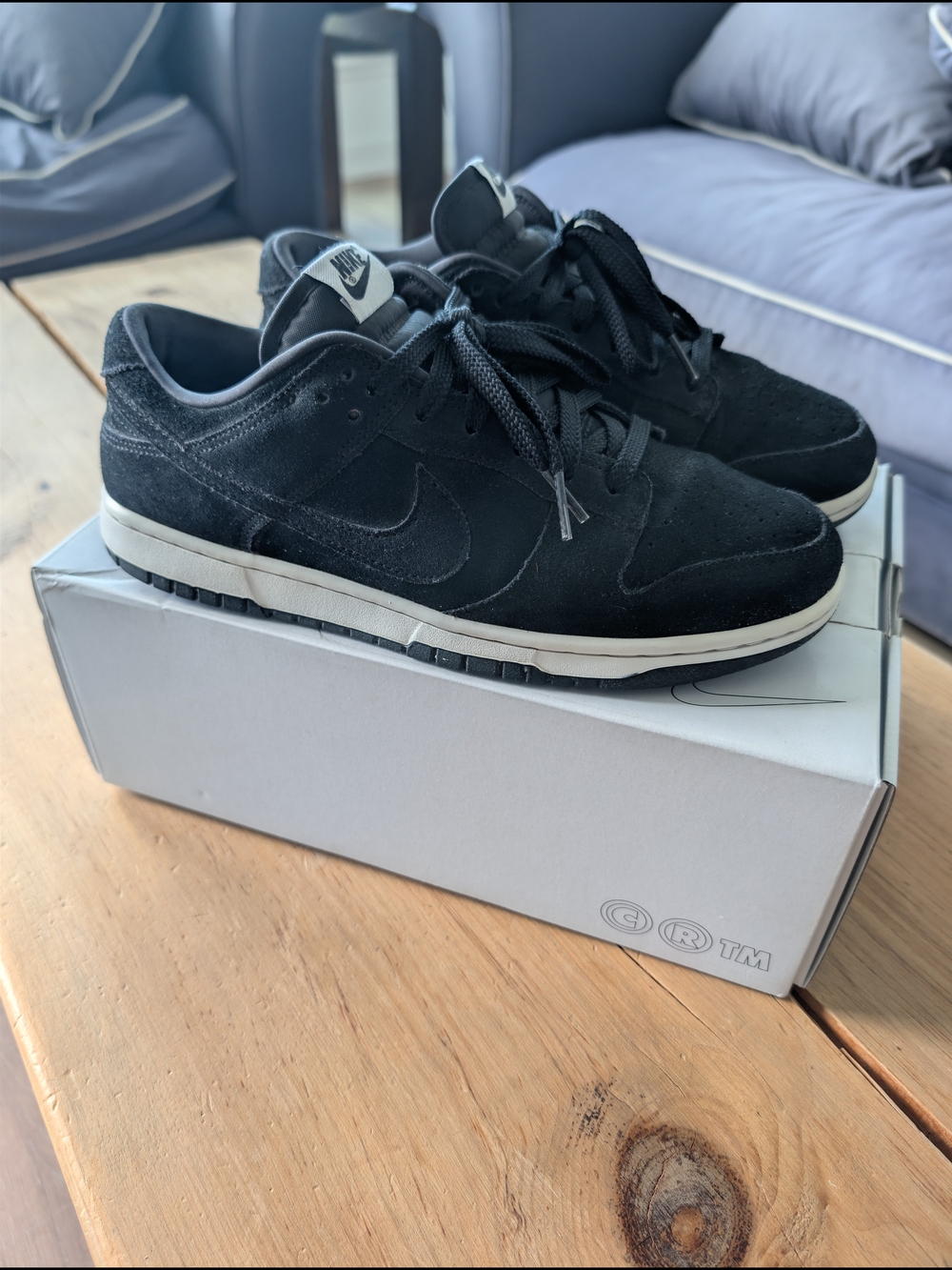 Nike Men’s Sz 8.5 Black Suede Dunk Custom By You